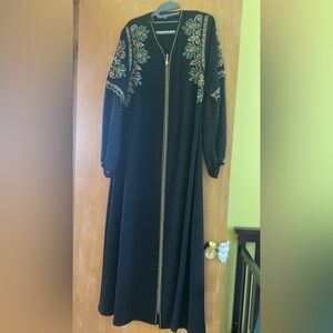 Elegant Black and Gold Embellished Dress